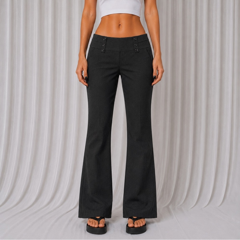 Joe Benbasset Y2K Pinstripe Dress Pants Size 7 Low Rise Flare